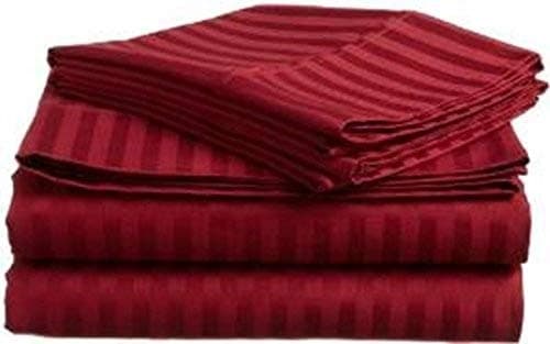 Bella kline Bedding 1800 Series 4 pc Bed Sheet Set with Pillowcases Hypoallergenic, 1 Soft Silky Luxurious Feel, Fitted and Flat Sheets Lifetime Queen Size, Burgundy