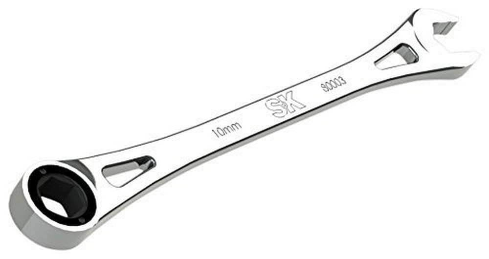 Hand Tool 80003 10 mm 6 Point X-Frame Metric Combination Ratcheting Wrench, Chrome, 1.7° Arc Swing, 216 Positions, Made in America