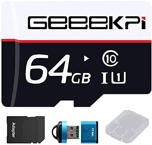 GeeekPi Preloaded (Noobs) SD Card for Raspberry Pi,Class 10 MicroSD Memory Card with Card Reader for All Raspberry Pi Models Pi 4, 3B+ (Plus), 3A+, 3B, 2, Zero(64GB)