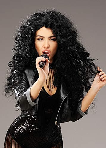 Magic Box Cher Style 1980s Long Big Black Curly Wig