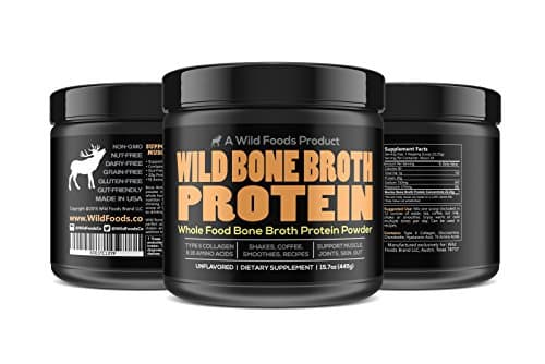 Wild Bone Broth Protein Powder Unflavored, Low carb, Grass Fed, Gut-Friendly, Contains Collagen | Non-GMO, Paleo, Keto, All-Natural, Bovine Sourced (1 Pound) (2)