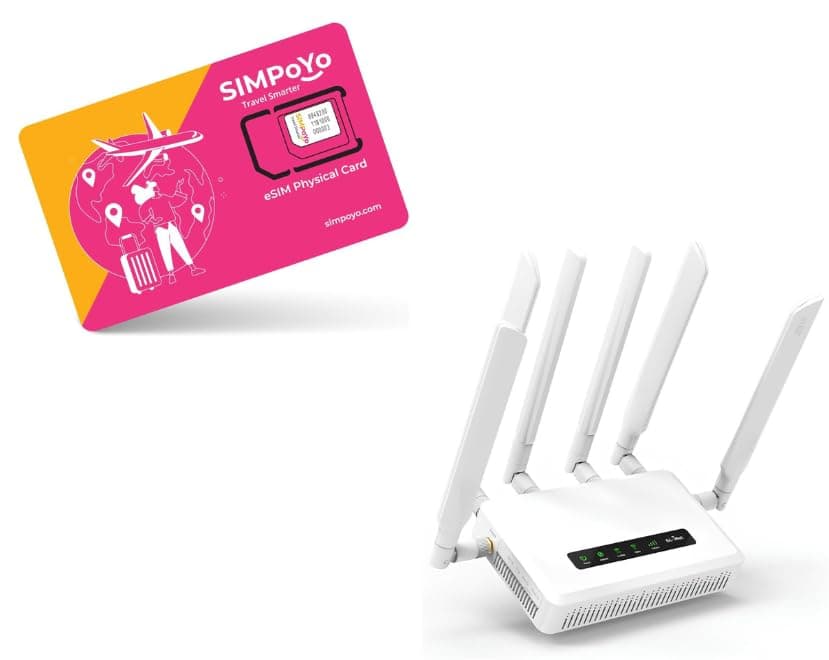 GL.iNet GL-X3000 (Spitz AX) Cellular Gateway 5G Router & Travel eSIM with Global 4G / 5G Networks