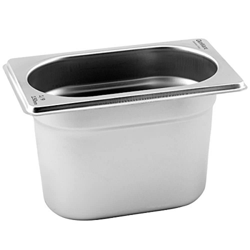 Genware GN19-100 Gastronorm Pan, 1/9, 100 mm Deep