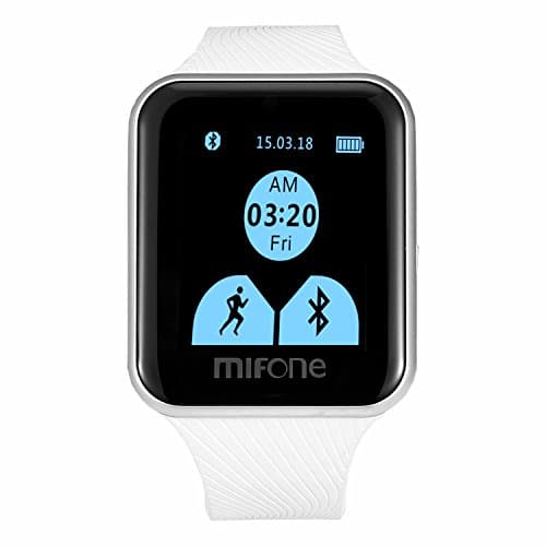 MIFONE Smart Watch 2.5D Curved Sapphire Touch Screen, Force Touch TPSI Band Built-in Bluetooth with LED Display Health Moniter Anti-lose Handsfree Answering Phone Calls Compatial with IOS / Android / Symbian / BlackBerry OS / Windows Phone - White