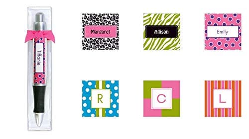 Personalized Pens Zebra, Leopard, Pink, Purple, Blue Gift