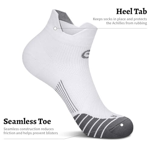 PAPLUS Ankle Compression Sock for Men and Women 2/4/6 Pairs, Low Cut Compression Running Sock with Ankle Support