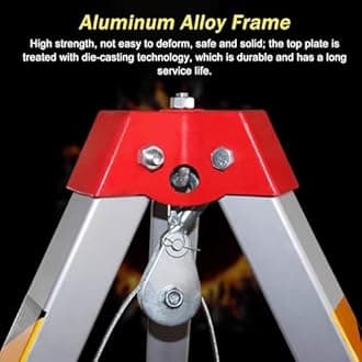 Heavy Duty Rescue Tripod System with Winch & Safety Harness - Confined Space Tripod Kit for Wells Manhole Sewer Tunnels (1200LBS Winch+Safe Belt)