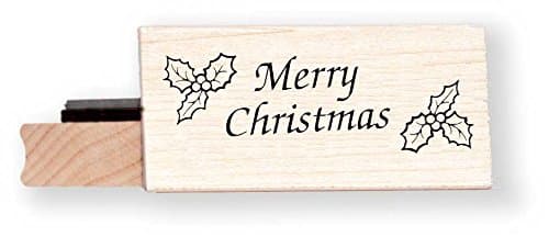 Merry Christmas Rubber Stamp - BR010E