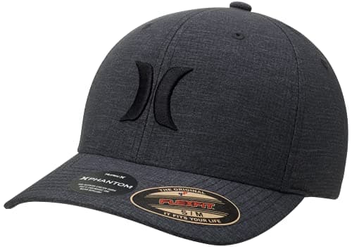 Hurley Menââ‚¬â„¢s Hat ââ‚¬â€œ Phantom Flexfit Fitted Baseball Cap, Size Large-X-Large, Black