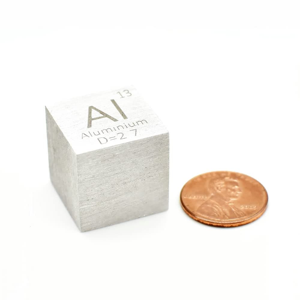 20mm Aluminium Al 99.99% Element Cube Pure 10mm Density Cube for Element Collection Periodic Table Hunter, and More (0.79", Aluminium)