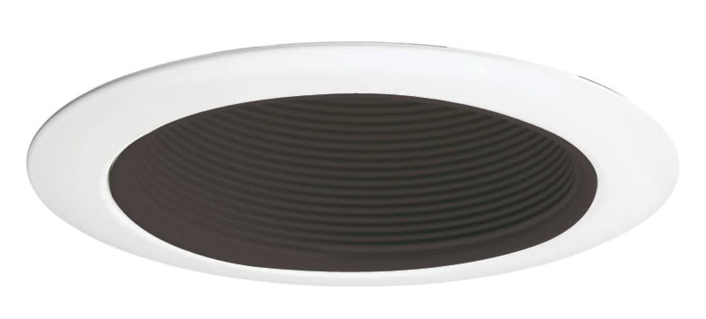 Juno Lighting 14 BWH Halogen Recessed Baffle Trim, 50 watts, 4-Inch, White with Black Baffle