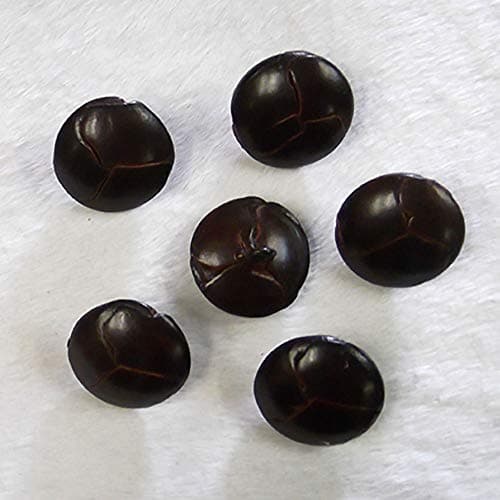 Large Dark Brown Genuine Leather Buttons (Dark Brown, Medium)