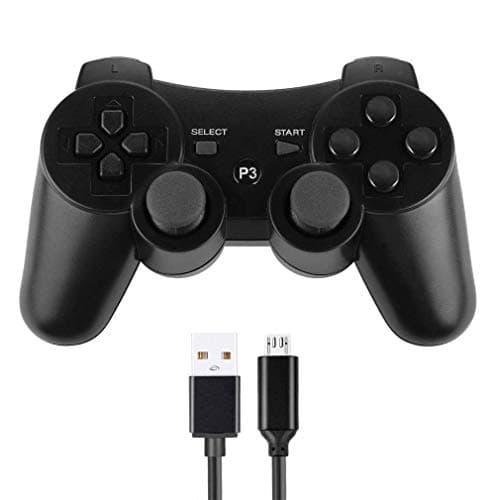 GAMEFRIEND PS3 Controller Wireless, Double Shock Gamepad Bluetooth Sixaxis Game Controller with Charger Cable for Playstation 3