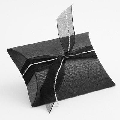 100 Black Silk Pillow Wedding Favour Boxes