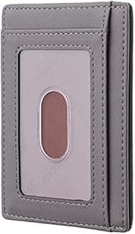 Travelambo Front Pocket Minimalist Leather Slim Wallet RFID Blocking Medium Size