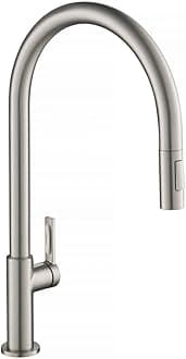 KRAUS Oletto High-Arc Single Handle Pull-Down Kitchen Sink Faucets in Spot Free Stainless Steel, Kitchen Faucets with Pull Down Sprayer, KPF-2821SFS