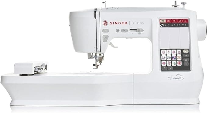 SINGER SE9185 Computerized Embroidery Sewing Machine with Wi-Fi Enabled, 7-inch touch Screen (250 Built-in Stitches and 150 Embroidery Designs)