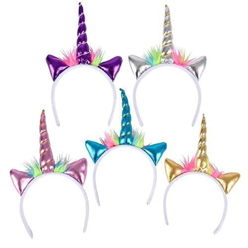 Metallic Unicorn Headbands - 12 ct
