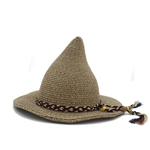 Women Beach Sun Hat Straw Foldable Costume Cap Witch Cosplay Party Carnival Braided