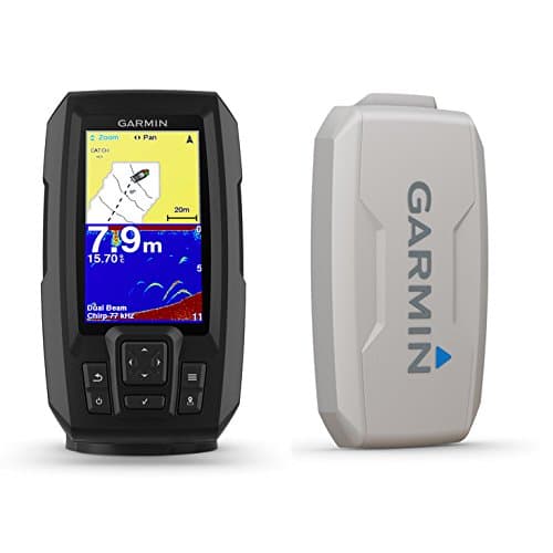 Garmin Striker Plus 4 with Dual-Beam Transducer and Protective Cover, 4.3" LED Display, 1.1 lbs, Fishfinder, Plus 4 Model