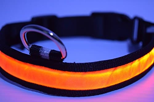 3 Mode LED Light up Dog/cat/pet Collars (L 16-20 Inch, Orange)