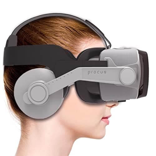 Procus PRO Virtual Reality Headset - VR Headsets with 100-120 Degree FOV | 1 Year Warranty | Support Mobile Screen Size 4.7"-7.0" | 3.5mm Jack Inbuilt Headphones (Grey)