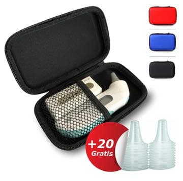 Case for Braun ThermoScan Ear Thermometer | Protective Storage Box for Digital Thermomiter | Includes 20 Free Replacement Probe Caps | Colour - Black