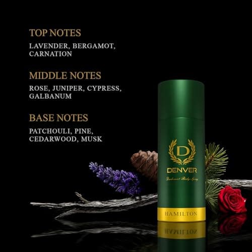 DENVER Hamilton Deo - 165ML Each (Pack of 2) | Long Lasting Deodorant Body Spray for Men