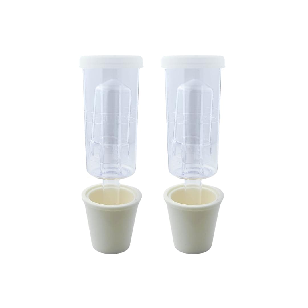 3-Piece Airlock Set for Fermentation (Set of 2) | Includes Transparent Airlocks and Drilled Rubber Stoppers – Hydrolocks for Fermenting Beer, Wine, Mead, and More | Fits Carboys & Fermenters