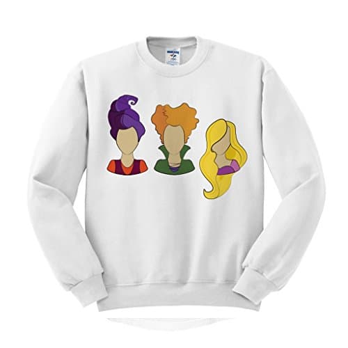 Hocus Pocus Heads Sweatshirt Unisex Small White