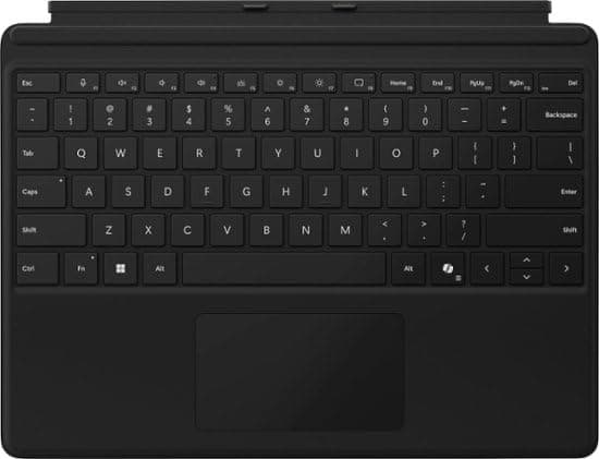 Microsoft Surface Pro Keyboard Without Pen Storage for Surface Pro Copilot+ (11th Edition), Pro 9 and 8, Alcantara Material, Black