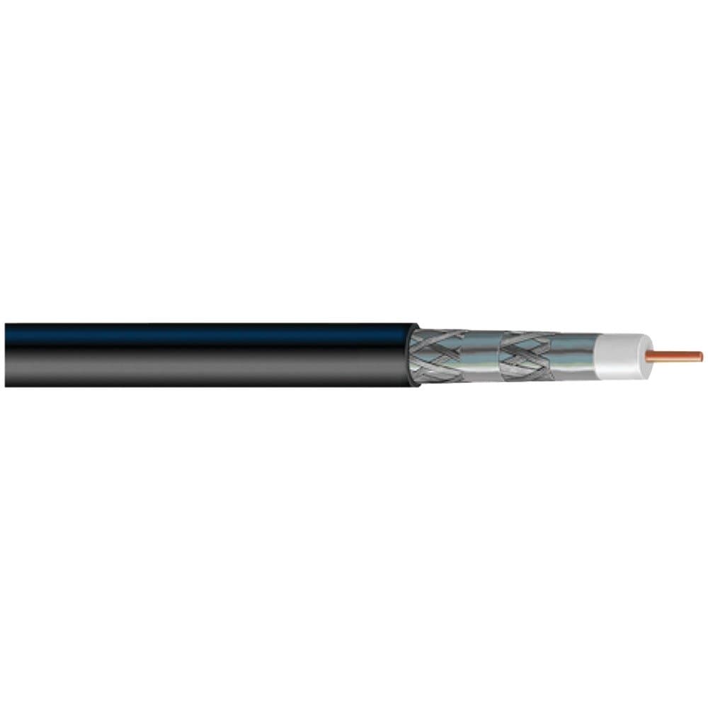 V621QWB / V621QB Quad Shield RG6 Solid Copper Coaxial Cable, 1,000ft (Black)