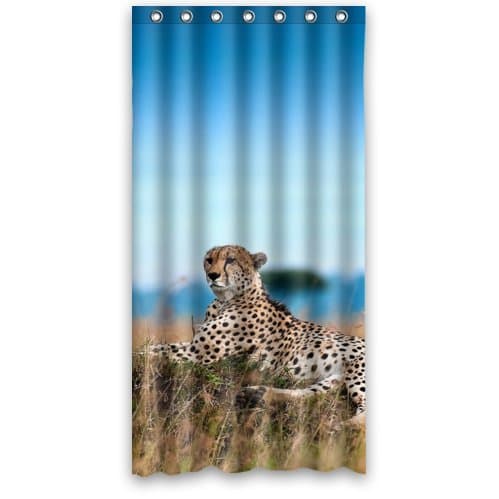 Custom Distinctive Design Cool Lying Cheetah/Leopard Waterproof Bathroom Shower Curtain- Polyester Fabric, 36(w)x72(h)