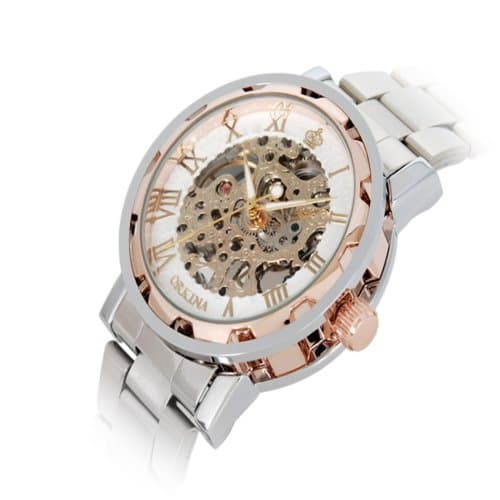 Mechanical Hand Wind Waterproof Watch Man Roman Pointer Classic Skeleton Men's Wrist Watch OKN62