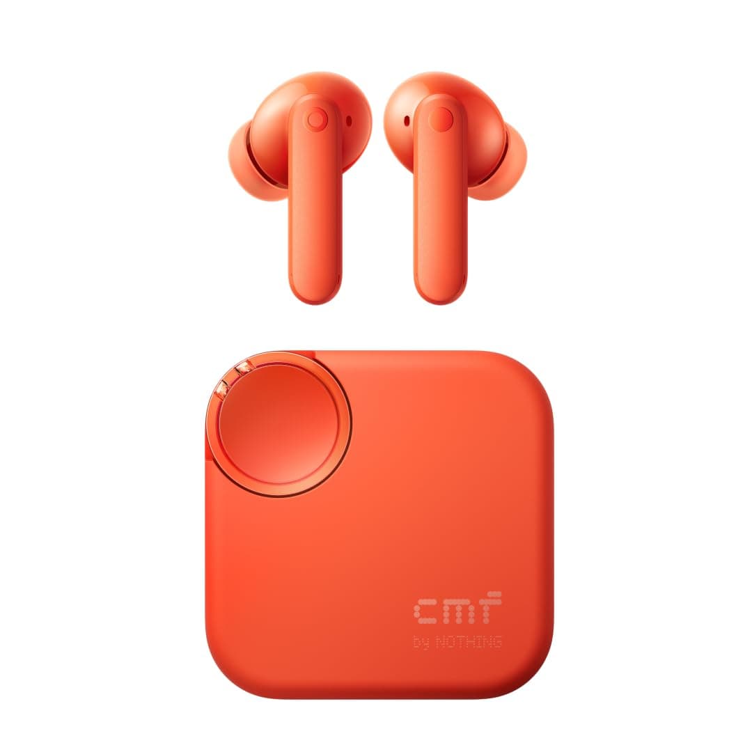 CMF Buds 2 Wireless Earbuds with 48 dB Hybrid ANC, 55-Hour Battery Life, 11mm PMI Driver, 6 HD mics and Spatial Audio, IP55 Dust & Water Resistance - Orange