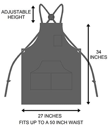 Hudson Durable Goods - Professional Grade Chef Apron for Kitchen, BBQ, and Grill