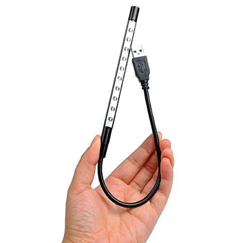 10 LED Bright Flexible USB Light with On/Off Touch Switch, Black