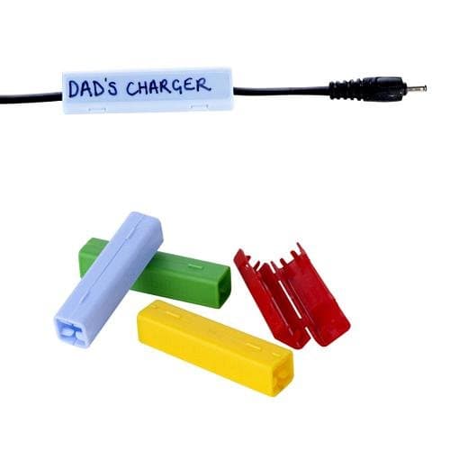 Multi-Pack of 20 Cablebug Clip-On Cable Labels. 10 Small to fit Cables 2mm to 5mm and 10 Large to fit Cables 5mm to 7mm