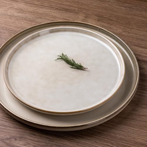 GBHOME Ceramic Dinnerware Sets for 6, 18 Pieces Stoneware Plates and Bowls Sets, Scratch Resistant Dishes, Dishwasher & Microwave Safe, Reactive Glaze-Cappuccino