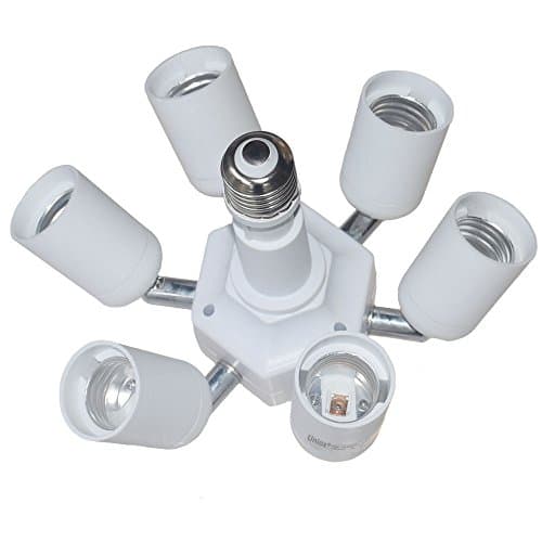 Uniox 7 in 1 Light Socket Medium Base Lamp Adapter Lampholder Adjustable (7 IN 1 A)