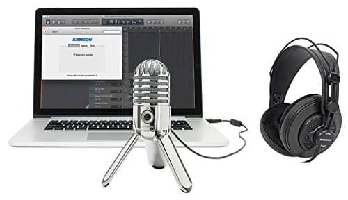 Samson Podcast Recording Podcasting Microphone+Studio Headphones+Cables+Case