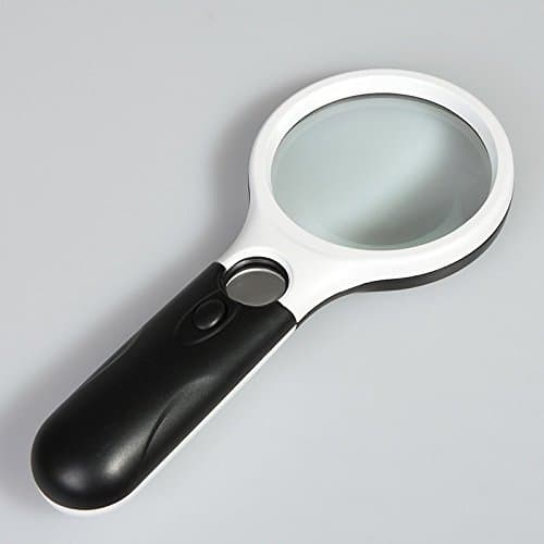 2 Led Light, Handheld Illuminated Magnifier Magnifying Loupe 3X 45X
