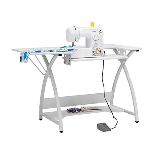 Sew Ready Venus Sewing Table, 45.5" W x 23.5" D x 30" H, White/White