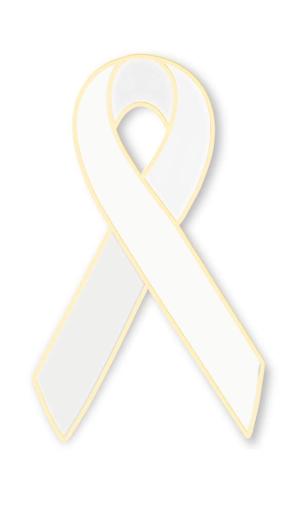 White Innocence Awareness Ribbon Lapel Pin