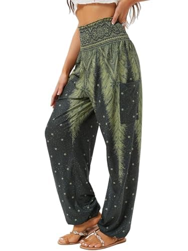 QIANXIZHAN womens Boho Palazzo Slacks