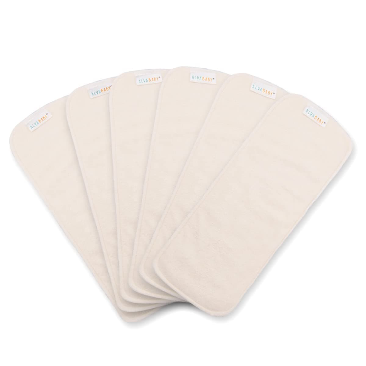 ALVABABY 5-Layers Diaper Inserts Viscose From Bamboo Liners/Super Water Absorbent For Cloth Diapers 6PCS 6FMB