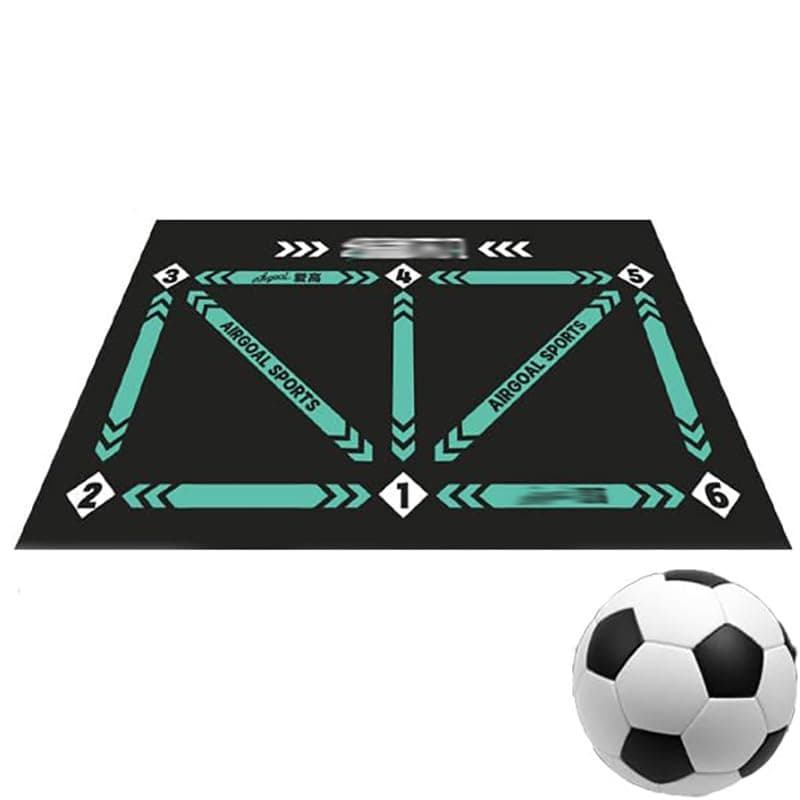 MaxtiL Football Footstep Training Mat, Non-Slip Regular Training System Blanket, Football Door Mat Anti-Skid Carpet, Dribble Silent Sports Auxiliary Props for Football Training black