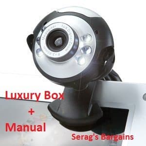 TechnoTec® USB Webcam 20MP 6 LED 20 MegaPixel Web Cam, Built-in Microphone Mic for Laptop PC Vista windows 7 Windows & Mac - Skype, MSN, Yahoo, iChat, Same Day Dispatch.