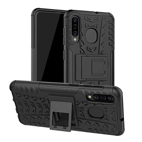 DagoRoo Compatible with Samaung Galaxy A20 Case, Galaxy A50 Case, Galaxy A30 Case, Dual Layer Rugged Shock-Absorption Armor Case Full-Body Protective Cover with Kickstand (Black)