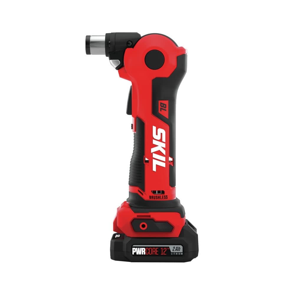 SKIL PWR CORE 12 Brushless 12V Auto Hammer Kit includes 2.0Ah Lithium Battery and PWR JUMP Charger - AH6552A-10, Red
